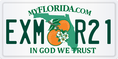 FL license plate EXMR21