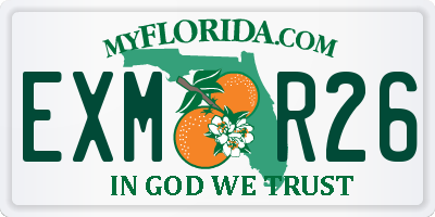 FL license plate EXMR26