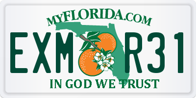 FL license plate EXMR31