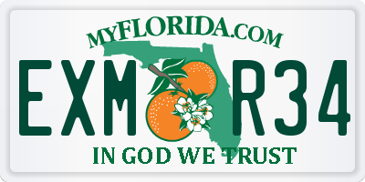 FL license plate EXMR34