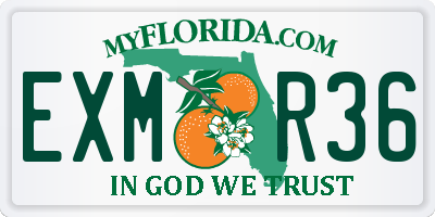 FL license plate EXMR36