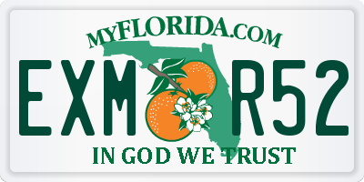 FL license plate EXMR52