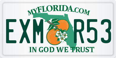 FL license plate EXMR53