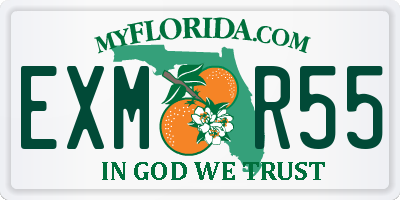 FL license plate EXMR55
