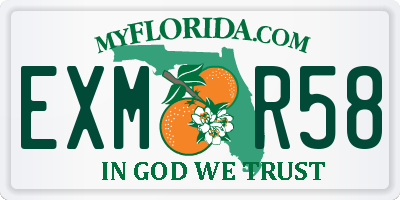 FL license plate EXMR58