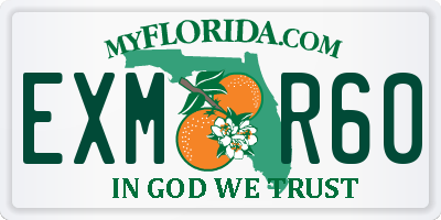FL license plate EXMR60