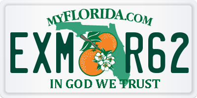 FL license plate EXMR62