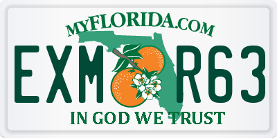 FL license plate EXMR63