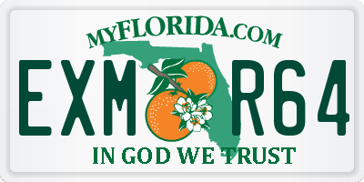 FL license plate EXMR64