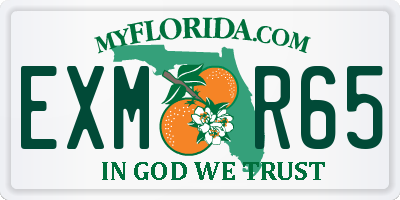 FL license plate EXMR65