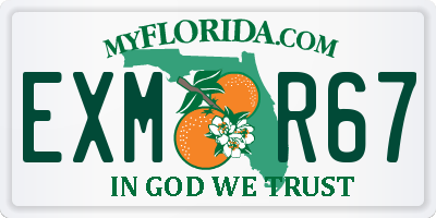 FL license plate EXMR67