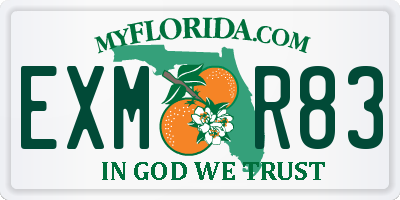 FL license plate EXMR83