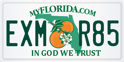FL license plate EXMR85