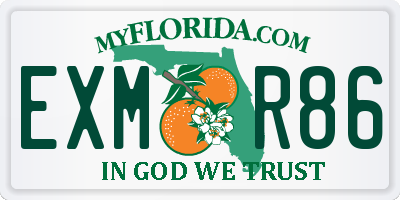 FL license plate EXMR86
