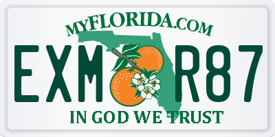 FL license plate EXMR87