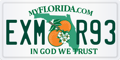 FL license plate EXMR93