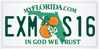 FL license plate EXMS16