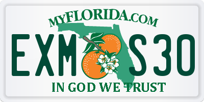 FL license plate EXMS30