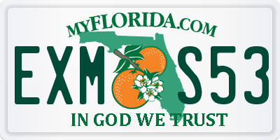 FL license plate EXMS53