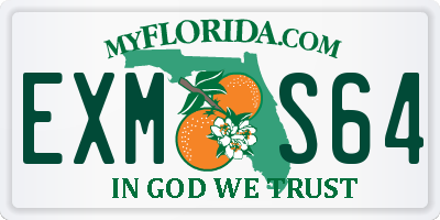 FL license plate EXMS64
