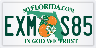 FL license plate EXMS85