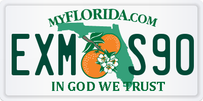 FL license plate EXMS90