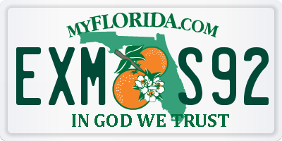 FL license plate EXMS92