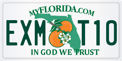 FL license plate EXMT10