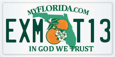 FL license plate EXMT13