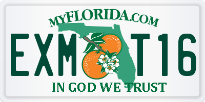 FL license plate EXMT16