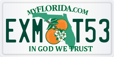 FL license plate EXMT53