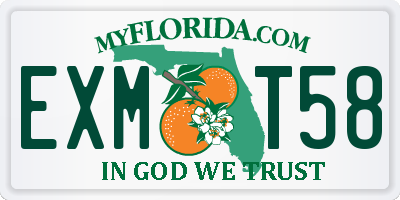FL license plate EXMT58