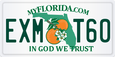 FL license plate EXMT60