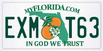 FL license plate EXMT63