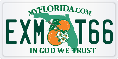 FL license plate EXMT66