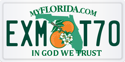 FL license plate EXMT70
