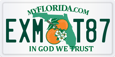 FL license plate EXMT87