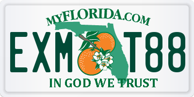 FL license plate EXMT88