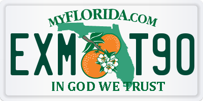 FL license plate EXMT90