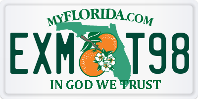 FL license plate EXMT98