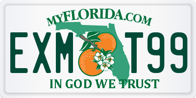FL license plate EXMT99