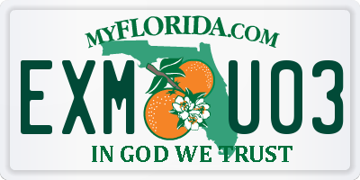 FL license plate EXMU03