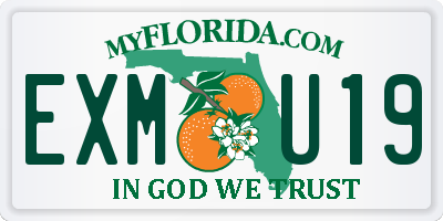 FL license plate EXMU19