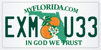 FL license plate EXMU33