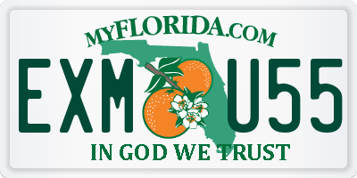 FL license plate EXMU55