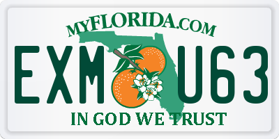 FL license plate EXMU63