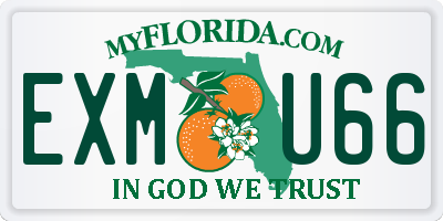 FL license plate EXMU66
