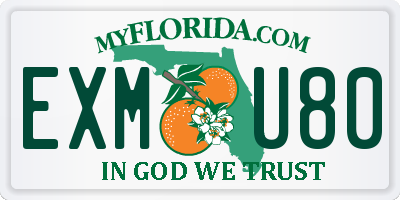 FL license plate EXMU80