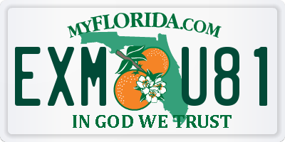 FL license plate EXMU81