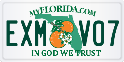 FL license plate EXMV07